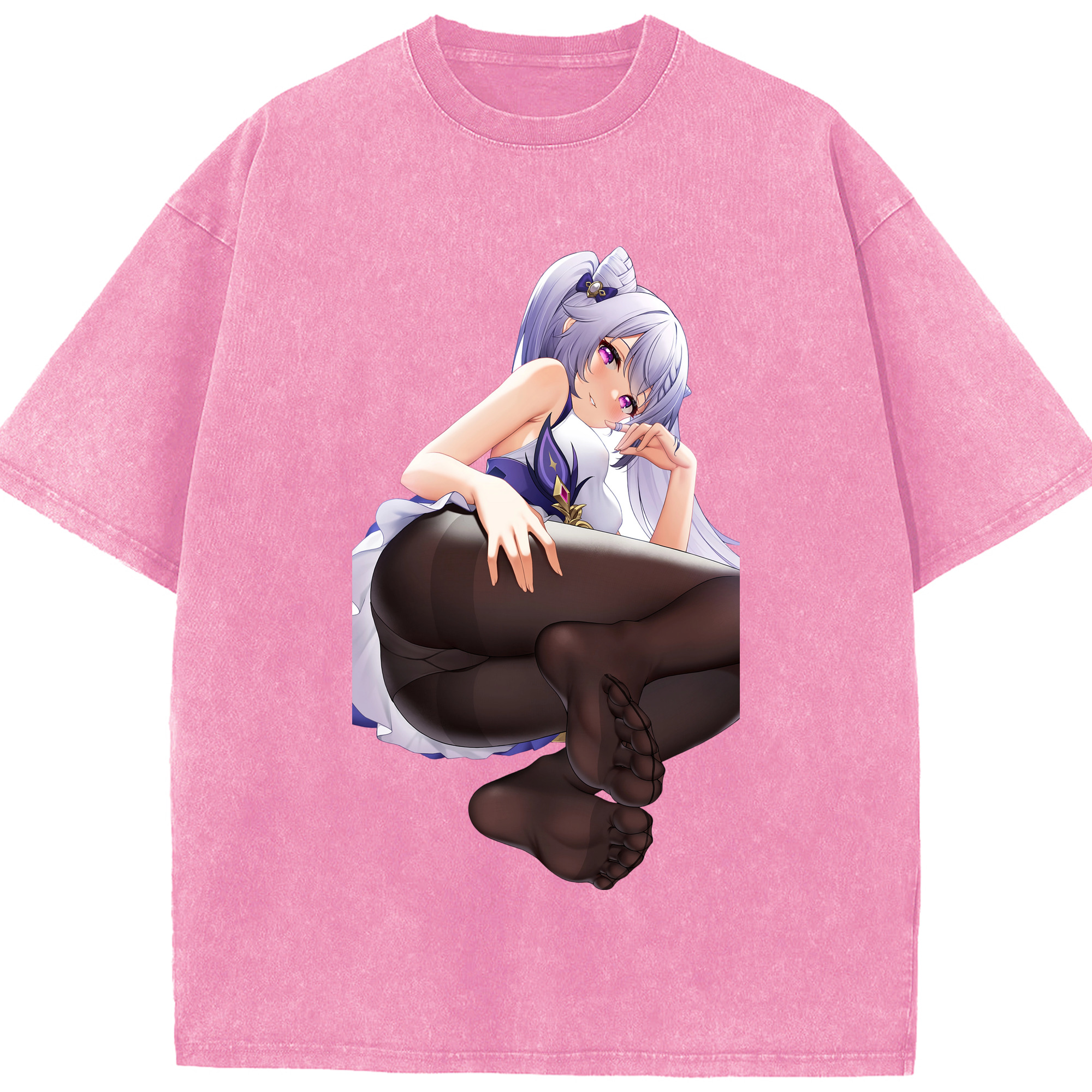 げんし神 刻晴 こくせい genshin Kokusei 綿100% ヴィンテージ風 半袖Tシャツ（フロントプリント）